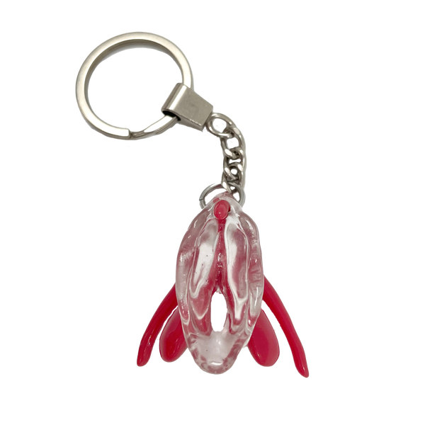 3D Clitoris &amp; Vulva Keychain (flesh)